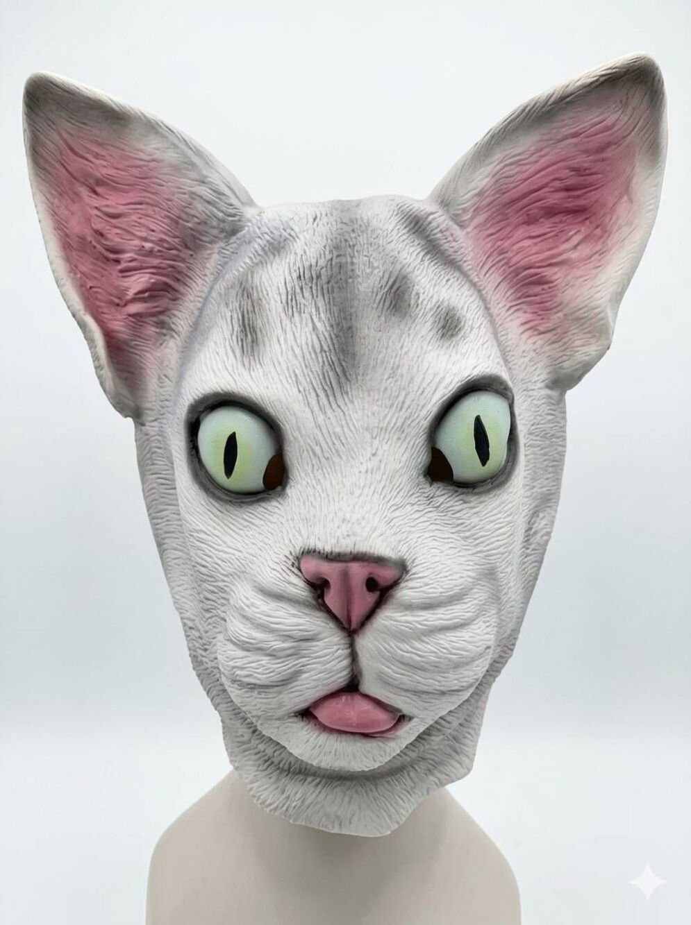 🔸️NWOT Gray Cat Novelty Latex Full Head Costume Mask